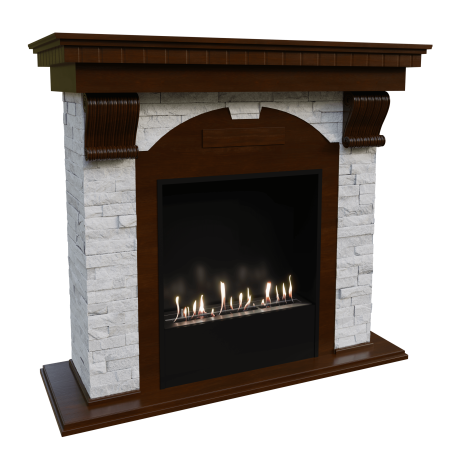 Биокамин в портале Firezo Dublin Темный дуб, Сланец белый Биокамин в портале Firezo Dublin Темный дуб, Сланец белый